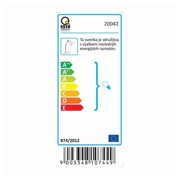 NAMIZNA SVETILKA ESTO STUDIO 1X60W E27 MAX. 20042 BELA