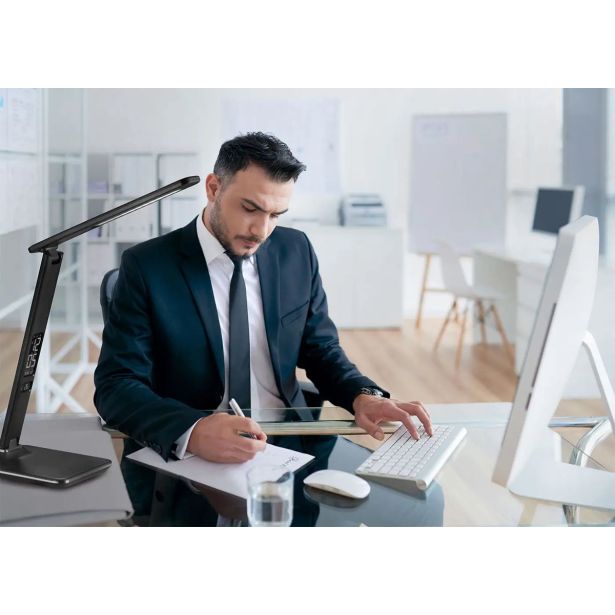 NAMIZNA SVETILKA PLATINET PDLU13 USNJENA, LCD,USB ČRNA