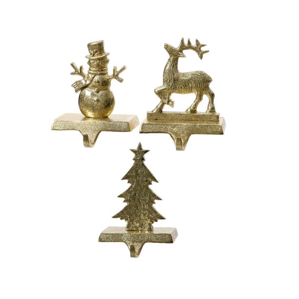 NAMIZNI OKRASEK DECORIS KAVELJ ZA NOGAVICE ŽELEZO ZLATO 12X5X12 CM. SORT