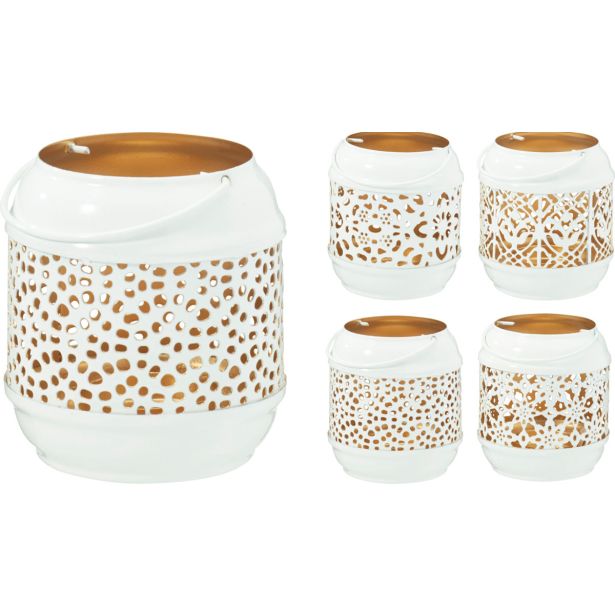 NAMIZNI OKRASEK EH LANTERNA BELA ZA ČAJNO BELA S SORTIRANIMI VZORCI