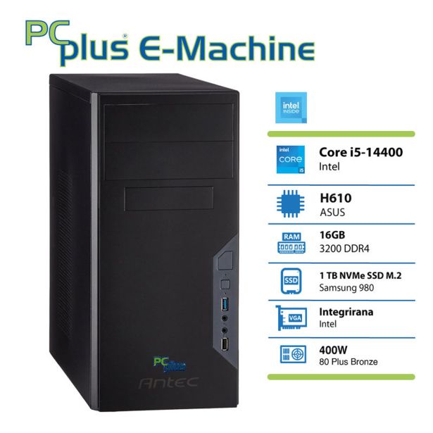 NAMIZNI RAČUNALNIK PC PLUS E-MACHINE I5-14400 16GB 1TB SAMSUNG W11PRO