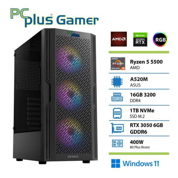 NAMIZNI RAČUNALNIK PC PLUS GAMER R5-5500 16GB 1TB RTX3050 W11