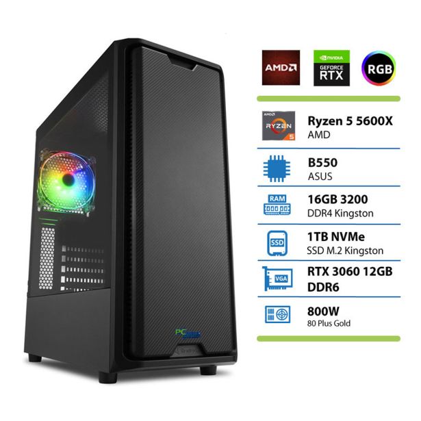 NAMIZNI RAČUNALNIK PC PLUS GAMER R5 5600X 16GB 1TB RTX3060