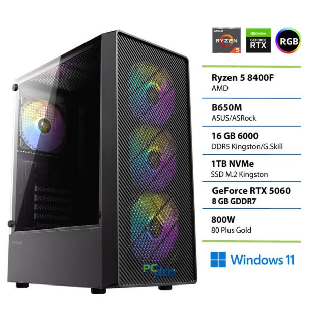 NAMIZNI RAČUNALNIK PC PLUS GAMER R5 8400F 16GB 1TB 5060 W11
