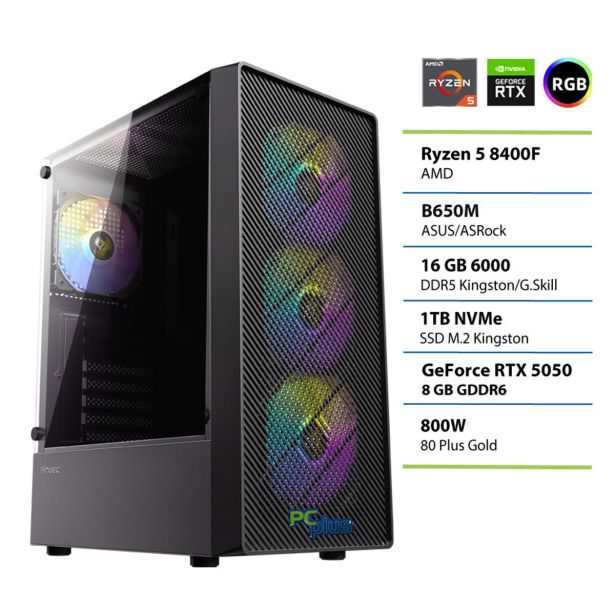 NAMIZNI RAČUNALNIK PC PLUS GAMER R5-8400F 16GB 1TB RTX5050