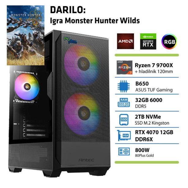 NAMIZNI RAČUNALNIK PC PLUS GAMER R7 9700X 32GB 2TB 4070S