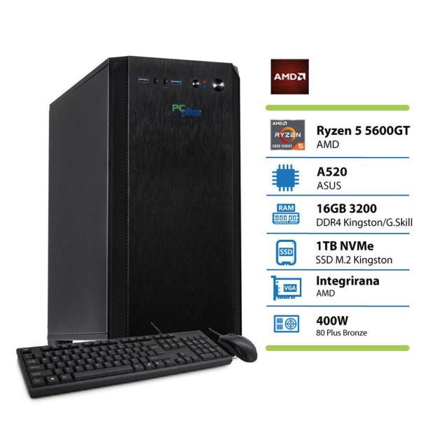 NAMIZNI RAČUNALNIK PC PLUS I-NET R5-5600GT 16GB 1TB KBD + MOU