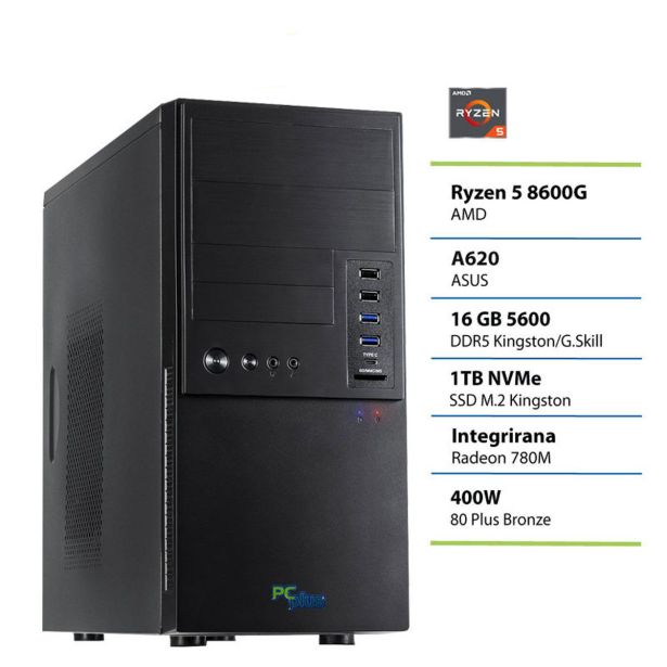 NAMIZNI RAČUNALNIK PC PLUS MAGIC R5-8600G 16GB 1TB