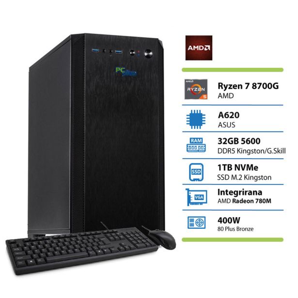 NAMIZNI RAČUNALNIK PC PLUS MAGIC R7 8700G 32GB 1TB KBD + MOU
