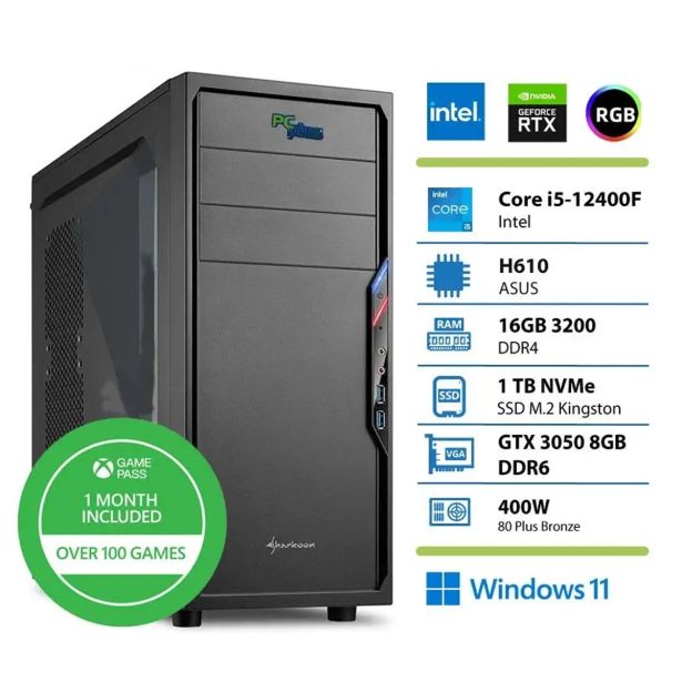 NAMIZNI RAČUNALNIK PC PLUS STORM I5-12400F 16GB 1TB RTX3050 W11 + XBOX GP