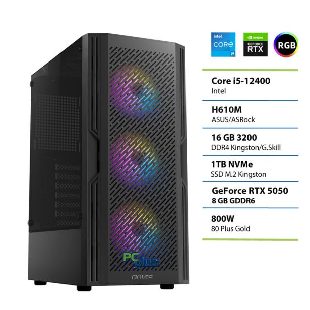 NAMIZNI RAČUNALNIK PC PLUS STORM I5-12400F 16GB 1TB RTX5050