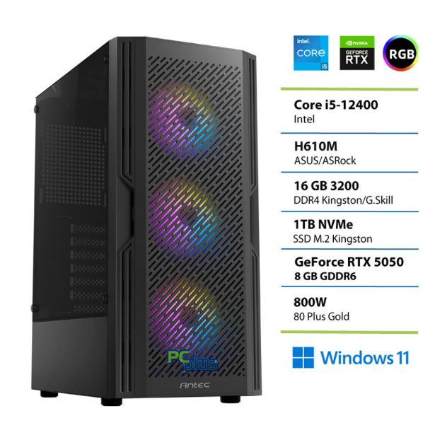 NAMIZNI RAČUNALNIK PC PLUS STORM I5-12400F 16GB 1TB RTX5050 W11