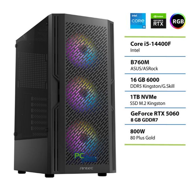 NAMIZNI RAČUNALNIK PC PLUS STORM I5-14400F 16GB 1TB RTX5060