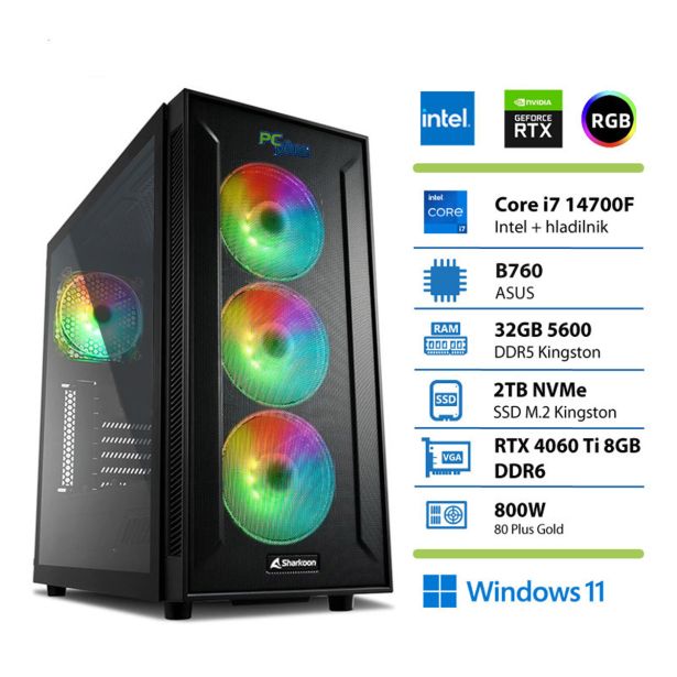 NAMIZNI RAČUNALNIK PC PLUS STORM I7-14700F 32GB 2TB 4060TI W11