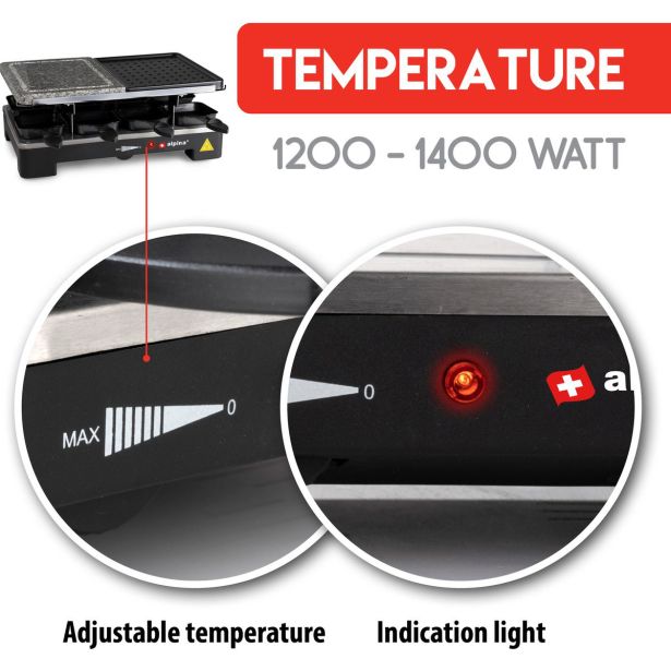 NAMIZNI ŽAR ALPINA GRILL RACLETTE ELEKTRIČNI 1200W