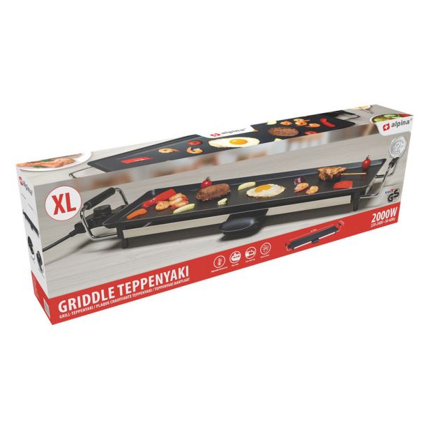 NAMIZNI ŽAR ALPINA TEPPANYAKI GRILL 2000 W JEKLO ALUMINIJ