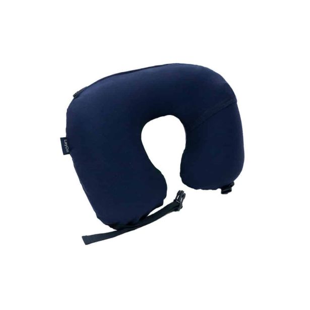 NAPIHLJIVA BLAZINA LAYON POTOVALNI VZGLAVNIK TEMNO MODER