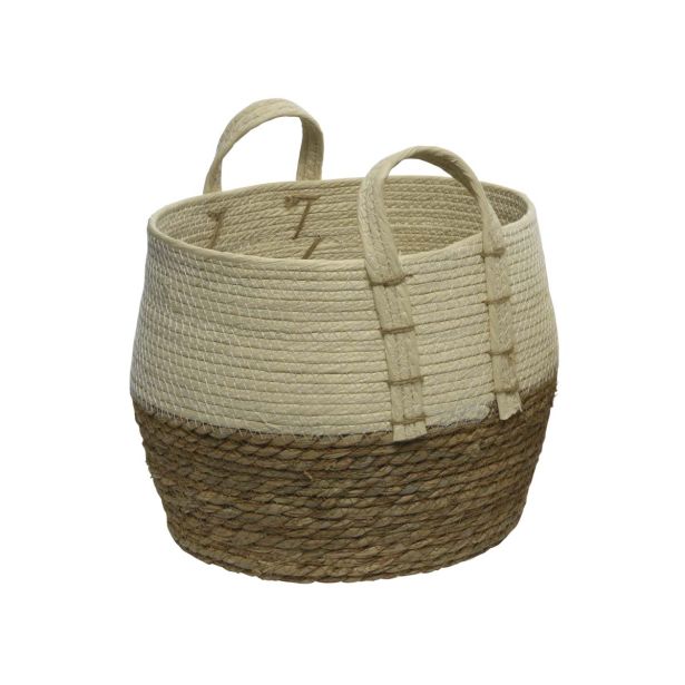 OKRASNA KOŠARA DECORIS NARAVNE BARVE, V 27 CM FI 33 CM