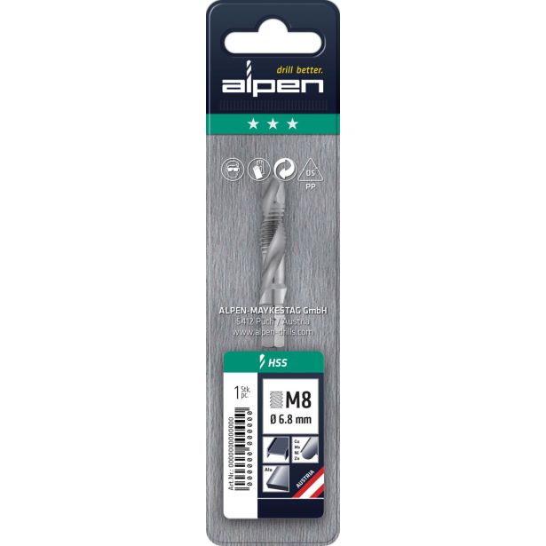 NAVOJNI SVEDER HSS DIN352 ALPEN M6 PLW HEX