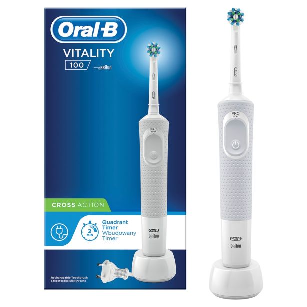 ELEKTRIČNA ZOBNA ŠČETKA ORAL B VITALITY D100 BELA