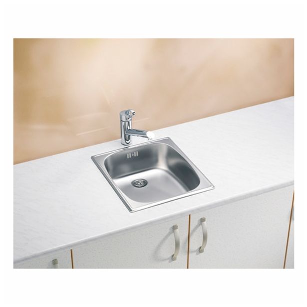 NERJAVNO POMIVALNO KORITO ALVEUS BASIC 10, SATIN 380X440 MM