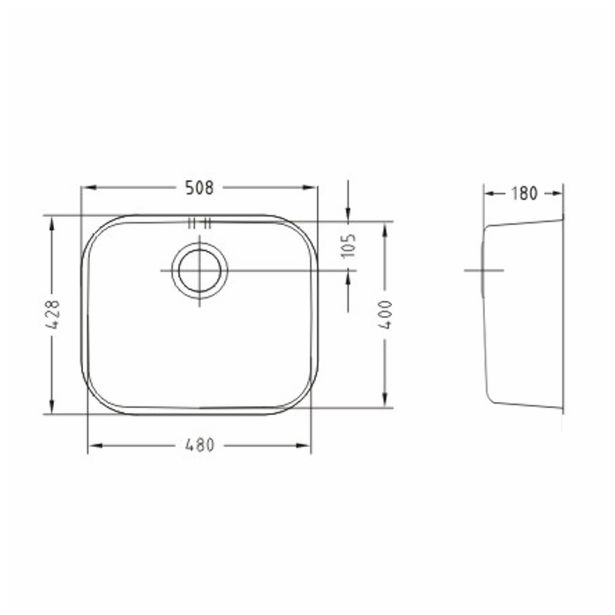 NERJAVNO POMIVALNO KORITO ALVEUS VARIANT 10, SATIN 480X400 MM
