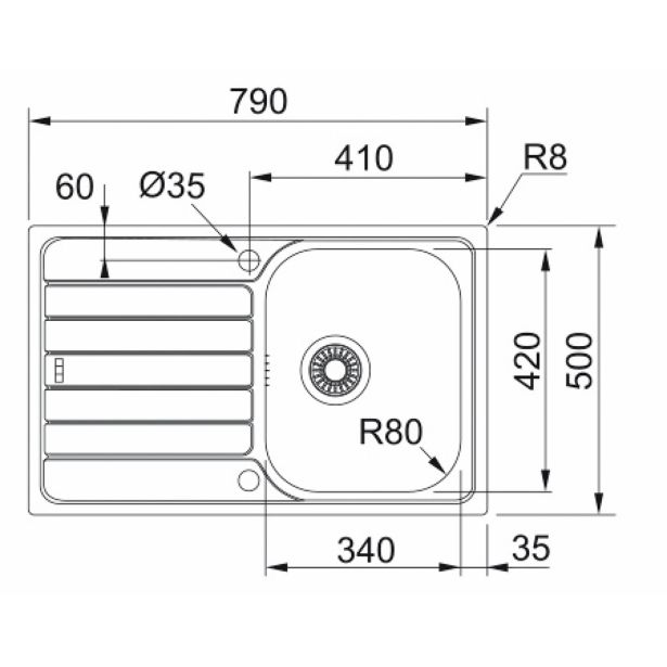 NERJAVNO POMIVALNO KORITO FRANKE SKX 611-79