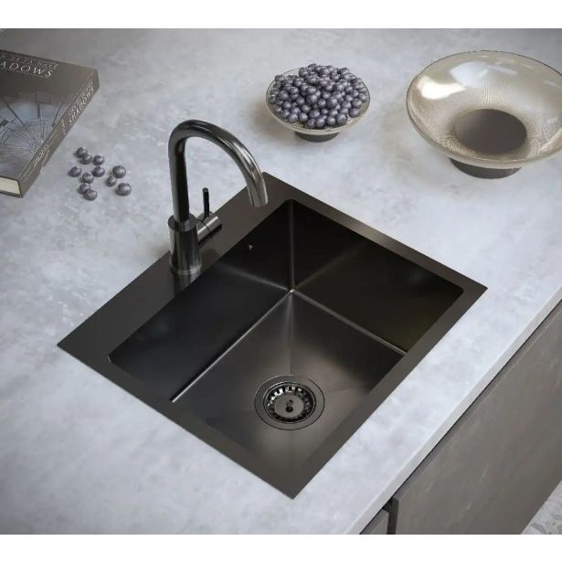 NERJAVNO POMIVALNO KORITO QUADRON LUKE 100 ČRN METAL