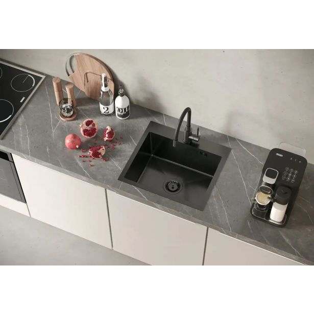 NERJAVNO POMIVALNO KORITO QUADRON LUKE 100 ČRN METAL