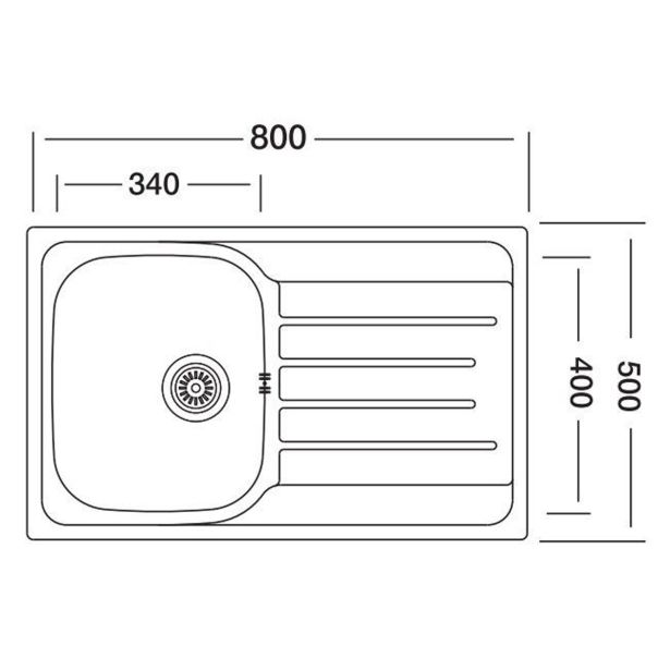 NERJAVNO POMIVALNO KORITO SINK SOLUTION A LINE 800X500