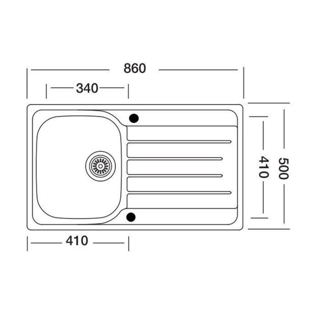 NERJAVNO POMIVALNO KORITO SINK SOLUTION A LINE 860X500