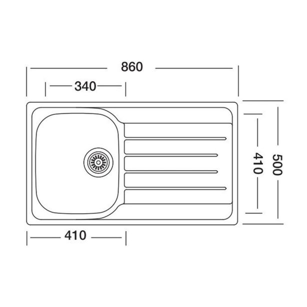 NERJAVNO POMIVALNO KORITO SINK SOLUTION MONZA SET Z ARMATURO