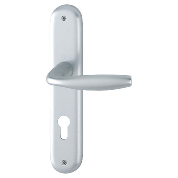 ALU KLJUKA ZA VRATA HOPPE NEW YORK S ŠČITOM CILIND. F-1 8/9