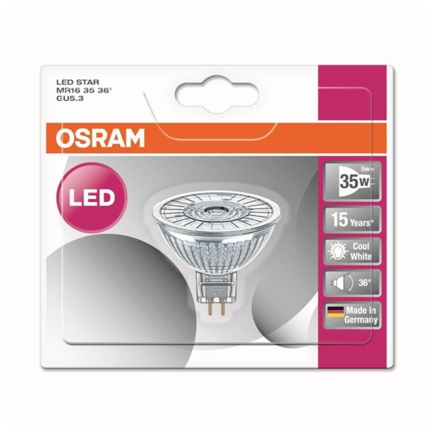 NIZKONAPETOST.LED ŽARNICA OSRAM ST MR16 35 36° 5W/840 12V GU5.3 BL/1