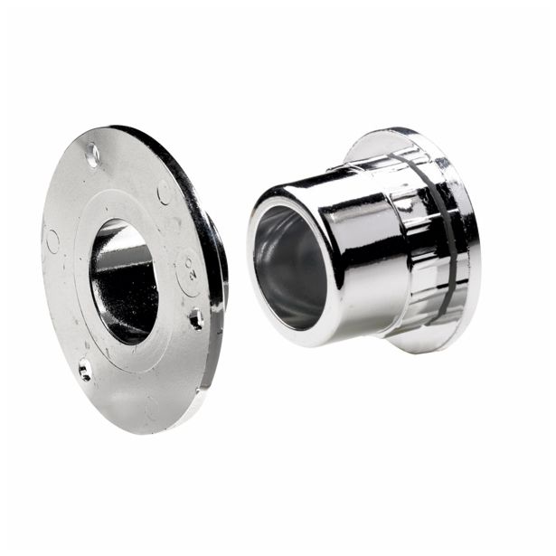 NOSILEC OBEŠALNE PALICE ZA OMARO, DVODELEN OKROGEL FI 20MM, KROMIRANA PLASTIKA