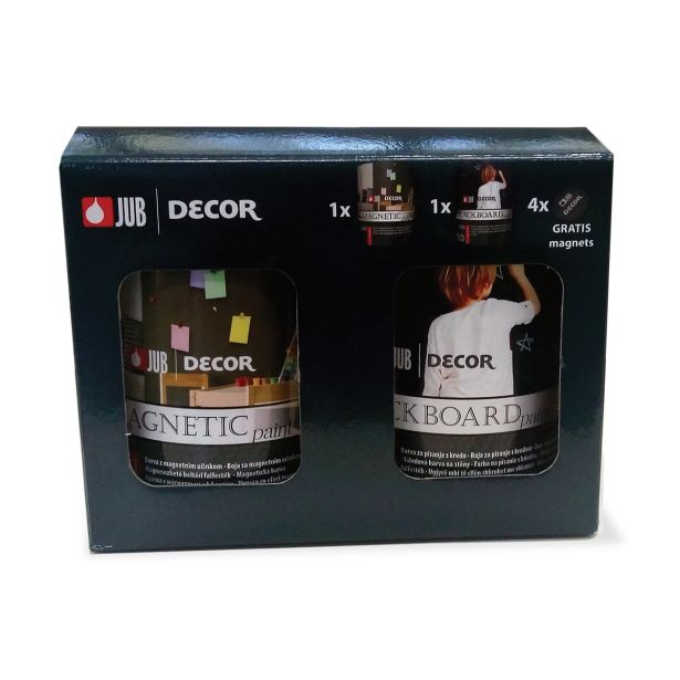 SPECIALNA BARVA JUB SET BLACKBOARD + MAGNETIC PAINT 0.65L + 4 MAGNETKI