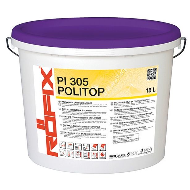 NOTRANJA ZIDNA BARVA ROFIX PI 305 POLITOP BELA 15 L