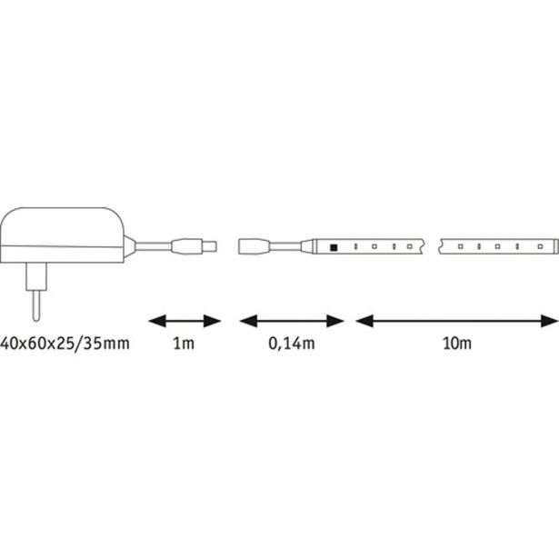 NOTRANJI LED TRAK PAULMANN SIMPLED SET 10M RGB 17W MOTION 230/12V DC