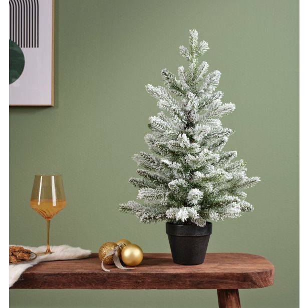 NOVOLETNA JELKA DECORIS 45 CM, ZASNEŽENA ALLISON MINI