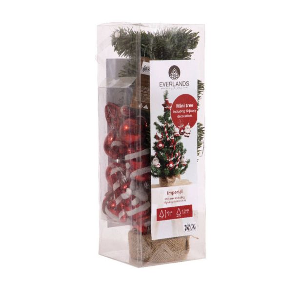 NOVOLETNA JELKA EVERLANDS Z OKRASKI MINI