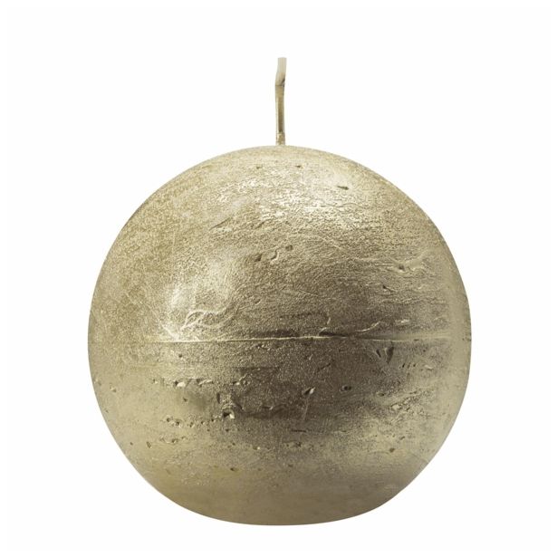 NOVOLETNA SVEČA GALA-KERZEN OKROGLA RUSTIK ZLATA FI 8 CM