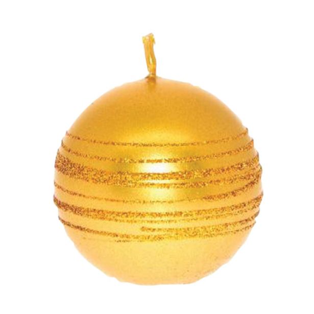NOVOLETNA SVEČA OKROGLA 6 CM ZLATA