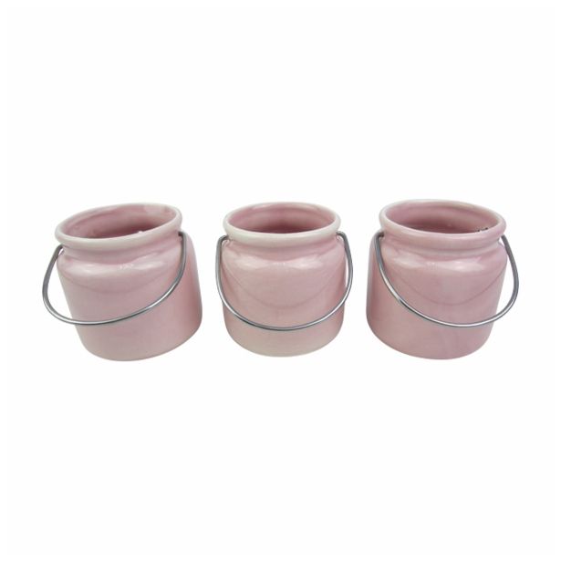 NOVOLETNI SVEČNIK GLOSSTYLE LANTERNA ROZA7 CM SORT. PORCELAN 8.7X7.1X7 CM