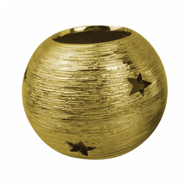 NOVOLETNI SVEČNIK GLOSSTYLE SVEČNIK KERAMIČNI 10 CM ZLATE ALI SRBRNE BARVE