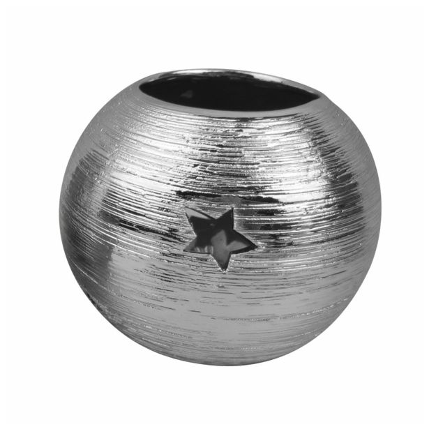 NOVOLETNI SVEČNIK GLOSSTYLE SVEČNIK KERAMIČNI 10 CM ZLATE ALI SRBRNE BARVE