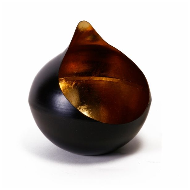 NOVOLETNI SVEČNIK R+W OKROGLI ČRNO ZLAT 14X15 CM