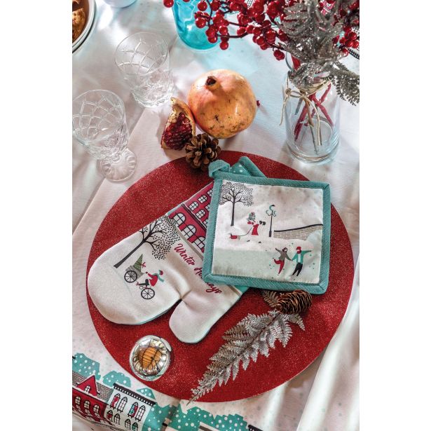 PRIJEMALKA AMO LA CASA NY NUTCRACKER 17X17 CM IN ROKAVICA 18X30 CM, SORT.