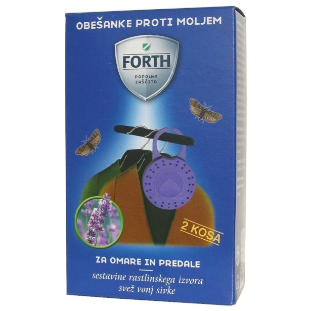ZAŠČITA PRED INSEKTI FORTH OBEŠANKE PROTI MOLJEM 2 KOS-ZA TKANINSKE MOLJE