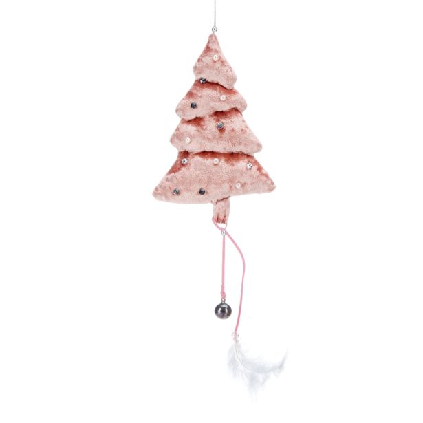 OKRASEK ZA JELKO GLOSSTYLE OBESEK SMREKICA ROZA 28 CM Z BLEŠČICAMI