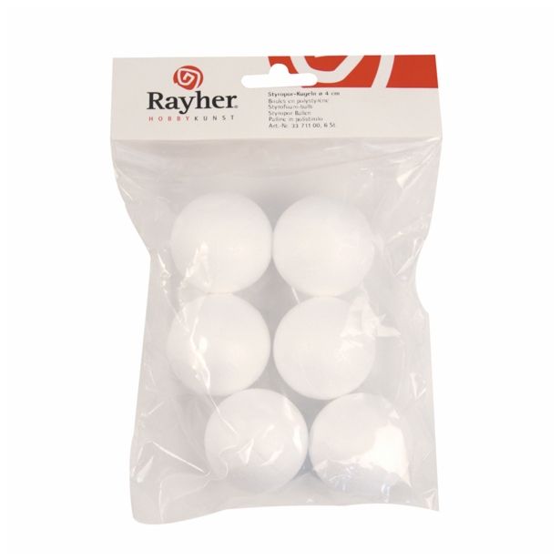 OBLIKE IZ UMETNE MASE RAYHER STIROPOR KROGLE, 4 CM 6 KOSOV